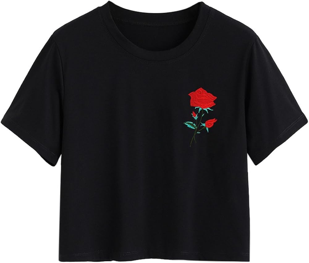 TOPUNDER Summer Women Casual Shirt Planet Printed Tank Short Sleeve Blouse Crop Tops