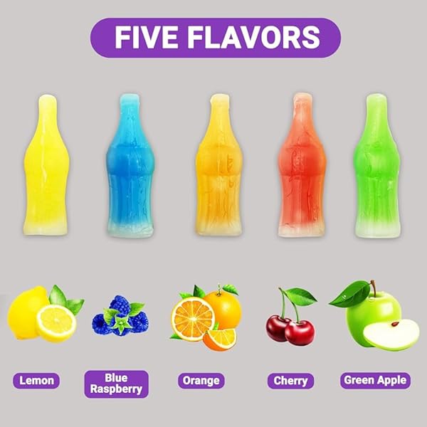 WAX BOTTLE CANDY – RETRO JUICE-FILLED MINI BOTTLES – NOSTALGIC NOVELTY – 1 LB BAG – FRUITY LIQUID CENTER – PARTY MIX