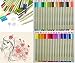 Yosoo 0.3mm Line Width 48 Assorted Colors Set of Fineliner Sketch Fineliner Drawing Pen, Water Based Gel Ink Colored Pens, Fine Point Markers Pen (48 Color Set)