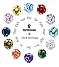 LOYALLOOK 12 Pairs Stainless Steel Round Cubic Zirconia Diamond Birthstone Stud Earrings for Women 4mm