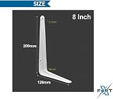 XFORT London Shelf Brackets White 8 x 6 Inch Pack of 10 Wall Mounted view 6