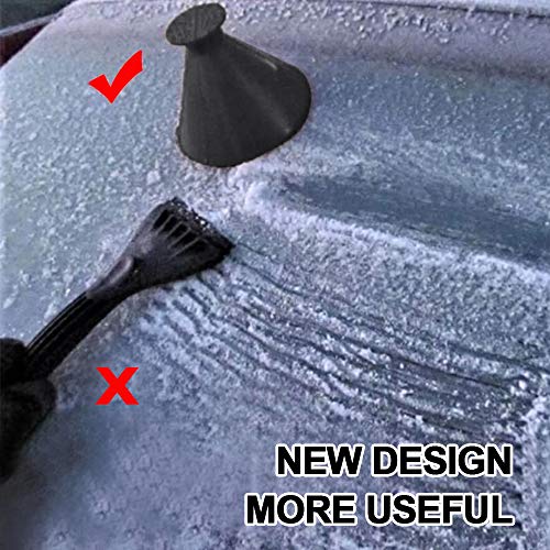 image for Modern Car Windshield Ice Scraper Round, Magic Cone-Shaped Snow Remova
