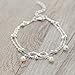 Simsly Anklets Bracelet Beach with Beads Ankle Foot Chain for Women and Girls JL-0154 (Silver)