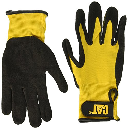 Cat Gloves Rainwear Boss Mfg CAT017416L Large Yellow Foam Cell Nitrile Coated Gloves