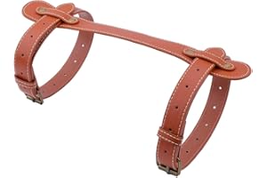 CALFOVERA Portable PU Leather Handle Belt Rug Carrier Leather Picnic Blanket Carry Strap Brown Outdoor Motorcycle Bedroll Adjustable Yoga Mat Strap Holder for Carpet Home Camping Travel Beaches