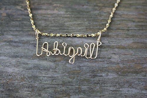 Hand Scripted 14K Gold Filled Personalized Name Necklace Abigail or Abby