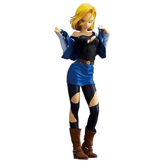 ALTcompluser Dragon Ball Z Figur Android 18 Statue Actionfigur Sammelfigur 25 cm, Idee Geschenk(Blau)