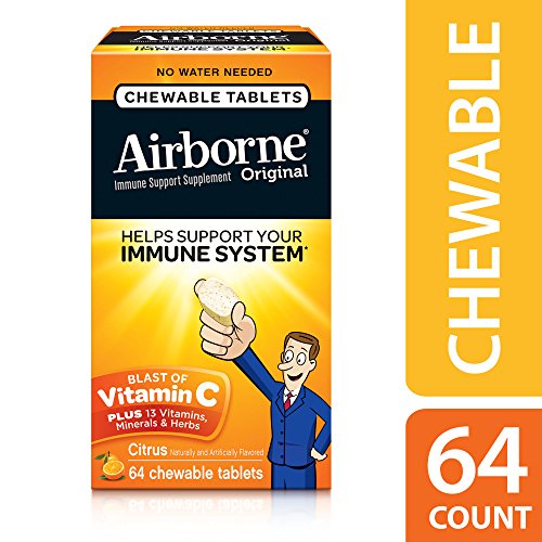 image for Airborne Vitamin C 1000mg Immune Support Supplement, Chewable Tablets,
