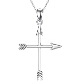 ROMANTICWORK Cross Necklace for Women 925 Sterling Silver Arrow/Breast Cancer/Celtic Knot Pendant Cross Jewelry Birthday Christmas Gifts for Wife Mother