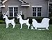 Teak Isle Christmas Outdoor Santa Sleigh and 2 Reindeer Set