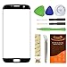 CrazyFire Samsung Galaxy S7 Edge Black Replacement Front Outer Lens Glass Screen Repair Kit with 1MM Adhesive Tape +Tools Kit+ 1 Pair Tweezers+1 Roll Micro Wire for G935V G935P G935F G935T G935A