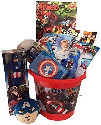 Marvel Avengers with Captain America 12" Action Figure Ultimate Gift Basket - Perfect ideas for Birthdays, Easter, Christmas, Get Well, or Other Occasion!