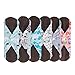 Teamoy 6Pcs 8 Inch Reusable Pads, Cloth Menstrual Pads Washable Period Pads with Charcoal Absorbency Layers, Fit for Light Flow (Cute Whale, Small)