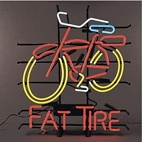 zl001 Fat Tire Neon Signs, 17(w) x 14(h) inch Neon Lights made with Real Glass Tube, Beautiful Decoration as Bar Signs