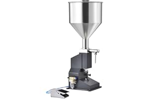 Uargd Pneumatic Paste and Liquid Filling Machine, 5-50ml Capacity, Stainless Steel Bottle Filler with Pedal for Milk, Water, 