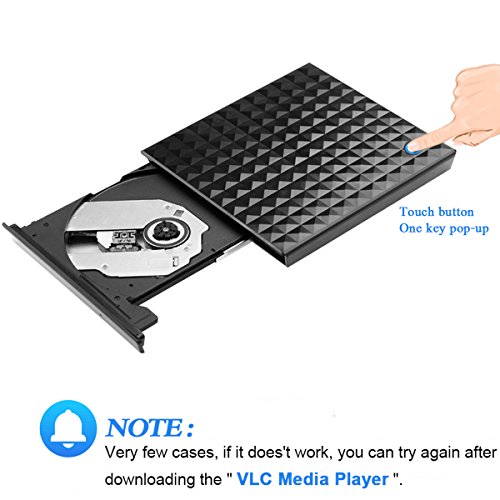 External DVD Drive for Laptop, Sibaok USB 3.0 Disc Drive, Slim Portable DVD-RW Writer Player CD Burner for PC Desktop Notebook Computer Windows XP/7/8/10 Linux Mac, Black