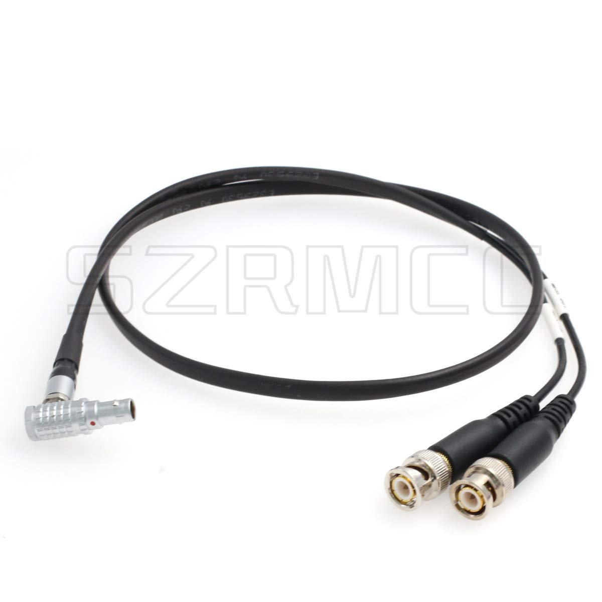SZRMCC Right Angle 0B 5 Pin Male to 2X BNC Time Code Input Output Cable for Sound Devices XL-LB2 (Right Angle)