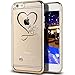 iPhone 6S Plus Case,iPhone 6 Plus Case,ikasus Mini Love Heart Glitter Bling Crystal Rhinestone Diamonds Clear Rubber Golden Plating TPU Soft Silicone Case Cover for iPhone 6S Plus / iPhone 6 Plus 5.5"