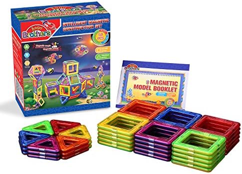 Magnetic Blocks Building Toys Clear Colorful 3D Magnetic Building Tiles Set for Education - 50pcs