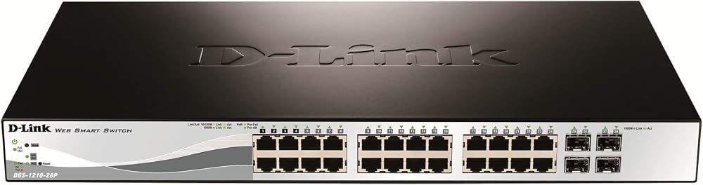 D-Link DES-1210-28P 24-Port PoE Fast Ethernet Smart Managed Switch 2 Gig