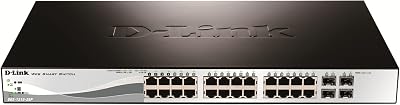 D-Link DES-1210-28P 24-Port PoE Fast Ethernet Smart Managed Switch 2 Gig