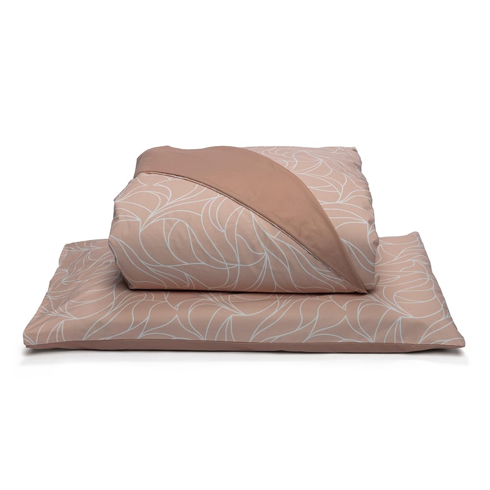 Foppapedretti Notte & Natura Duvet Cover for Double Bed Complete with Pillowcase; Wave Peach 100% Cotton, Made in Italy