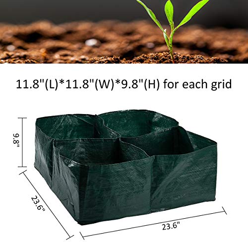Apipi Raised Garden Planters Fabric Beds, Grow Bags with 4 Divided