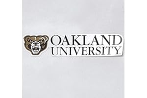 NUDGE PRINTING Oakland University Decals Full Logo OU Golden Grizzlies Sticker Heavy-Duty Waterproof Decal for Cars, Windows, Laptops, Water Bottles, and Coolers