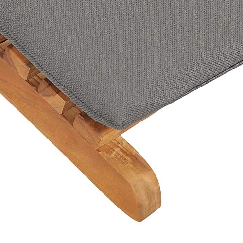 Tidyard Gartenliege Klappbar Holz Sonnenliege Liege Klappliege Outdoor Liegestuhl Relaxliege Holzliege mit Dunkelgrauer Auflage für Garten Terrasse Schwimmbad, Teakholz – Bild 6