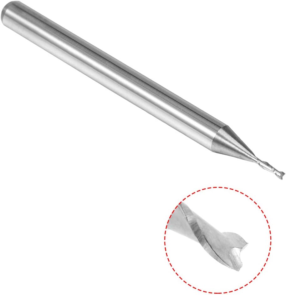sourcingmap 5PCS 1/8" Shank 0.8mm x 3mm Carbide End Mill CNC Router Bits 2 Flute Milling Bit for Acrylic PVC MDF Wood - Image 3