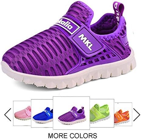 Boys and Girls Water Shoes Breathable Mesh Slip-on Sneakers for Running Walking Pool Beach (Toddler / Little Kid / Big Kid),TZ0018,purple,24
