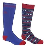 Bridgedale Merino Ski Socks (2-Pack), Small, Royal/Red