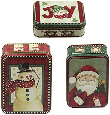 COAWG Cake Storage Tin Storage of Cake Macaron Cookie Tin Storage with Different Size Santa Claus Cake Tins Likely Cake Storage Tin，Cake Tins for Teacher Friend Gifts lron Box for Cake Biscuits