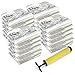20 Vacuum Sealer Bags – Compression Bags for Travel, Clothes, and Blanket Storage – Airtight Space Saver Pouches in 4 Sizes and Pump by Home-Complete