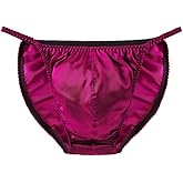 Men's 100% Pure Mulberry Silk Underwear String Bikini Underpants Breathable Large Size Soft Briefs