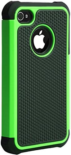 iPhone 4S Hard Shell Case Durable Dual Layer Hybrid Rugged Silicone Military Grade Case for iPhone 4 &amp; 4S by VANGUARD CASES (Green)