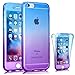 Jwest Compatible with iPhone 6S Case, Perfect Slim Fit Ultra Thin Light Dirt/Dust Proof Colorful Soft TPU Gel Case All-Round Full Body Protective Back Cover Case for 6 / 6S 4.7 inch,Blue/Purple