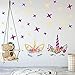 Unicorn Wall Decals,Unicorn Wall Sticker Decor with Heart Flower Birthday Christmas Gifts for Boys Girls Kids Bedroom Decor Nursery Room Home Decor (2 Pack Unicorn) (B)
