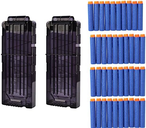 WCOCOW Quick Reload Soft Bullet Gun Clip Quick Reload Clip 12 Bullets Ammo Cartridge For Nerf Toy Gun Elite Series 2 Pcs+7.2cm 100 gun bullet -
