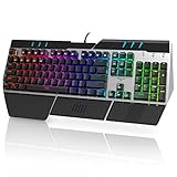 HAVIT Metal Base RGB Backlit Wired Mechanical Gaming Keyboard with Blue Switches