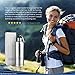 Futurepace Tech Brushed Silver Stainless Steel Water Bottle 20oz BPA Free Cold or HOT for Hours, Box - for Office Gym Fitness, Cycling, Running, Travel, Also See Our Packs
