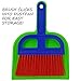 Mini Whisk Broom and Dustpan set. Great for Cleaning Compact Spaces - Desks, Cars, Campers & Tents, Offices, Bathrooms, Kitchen Counters, Drawers, Cabinets, and More! Compact Storage, Fun Colors
