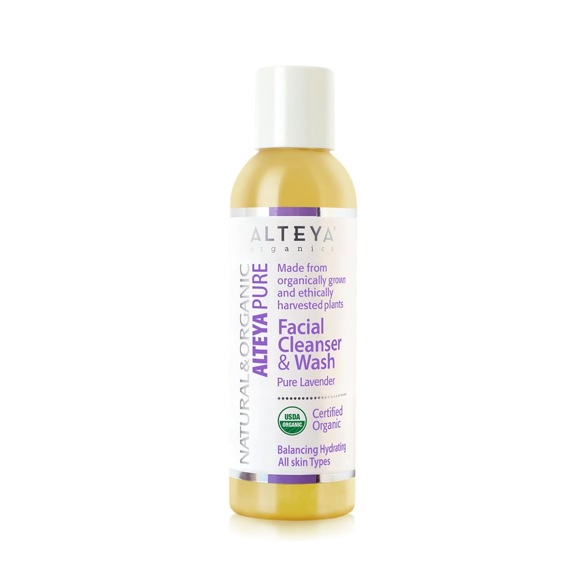 Alteya Organic Facial Cleanser & Wash 150ml - USDA Certified Organic 100% Biodegradable Soap - Based on Lavender Oil - All Skin Types