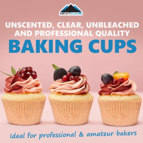 Cupcake Baking Cup Liner - Jumbo Size, Extra Thick, Unbleached Brown Disposable Cup Parchment Liner for Baking- Food Grade & No Smell - Muffin Paper Baking Cups by NextClimb (Pack of 100) - Thumbnail 6