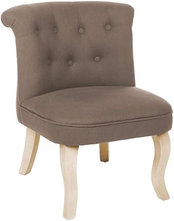 Fauteuil Crapaud Lin Et Coton Coloris Gris Taupe