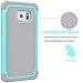 Tekcoo for Galaxy S6 Case, [Tmajor Series] [Turquoise/Grey] Shock Absorbing Hybrid Rubber Plastic Impact Defender Rugged Slim Hard Case Cover Shell for Samsung Galaxy S6 S VI G9200 GS6 All Carriers