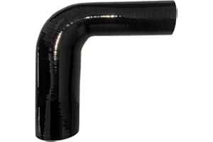 Haturmyko ID 1.75" to 2.5" 90 Degree Reducer Silicone Elbow Coupler, Leg Length 7" (178mm) 4-Ply Reinforced Universal Straight Silicone Radiator Hose Reducer Intake Turbo Pipe