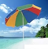 Summer Time Season Polyester Round Sunny Parasol Umbrella - ***Stripe***Multi coloured Umbrella Parasol Sun Shade Protection UPF40