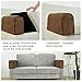 Joywell Sofa Arm Covers Anti-Slip Armrest Protector for Living Room, Armchair Slipcover for Armrest Recliner with 4 Pockets for Tv Remote, Phone, Set of 2, Chocolate