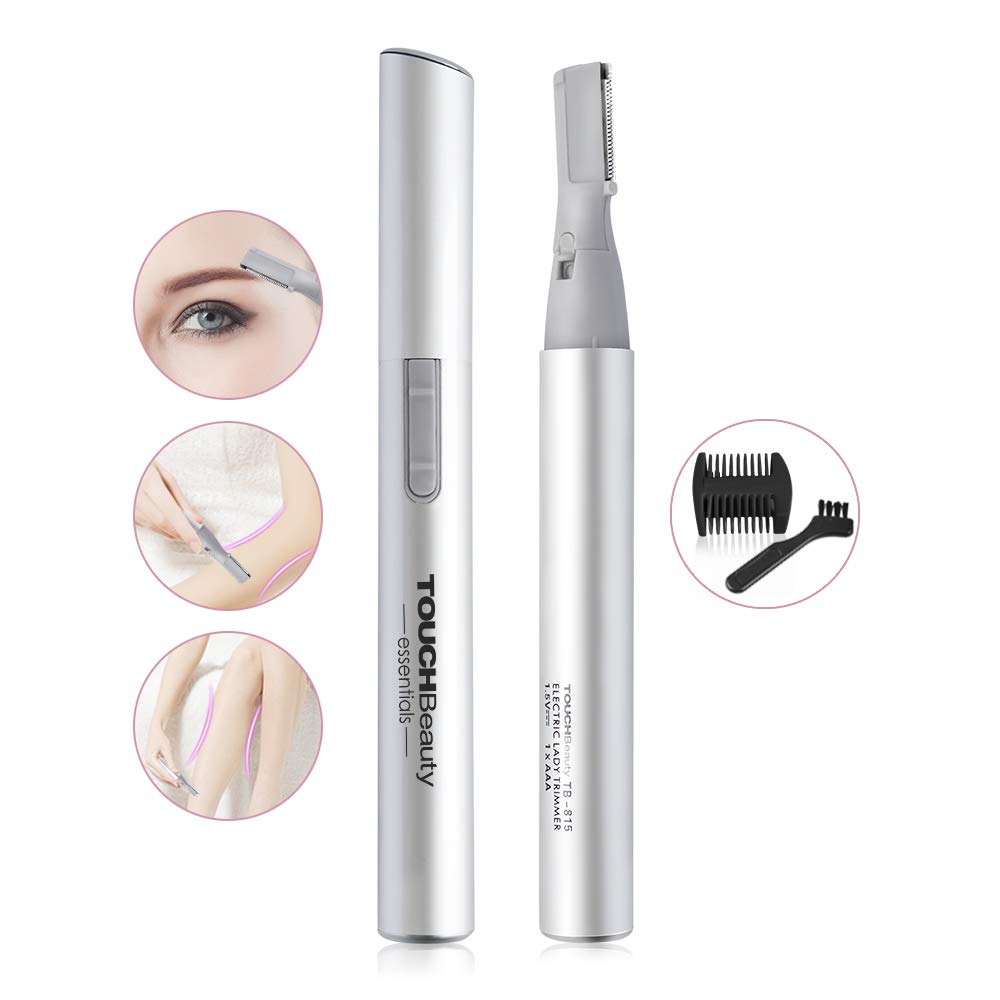 TOUCHBeauty Portable Eyebrow Trimmer for Women Metal Cover Battery Powered Mini
